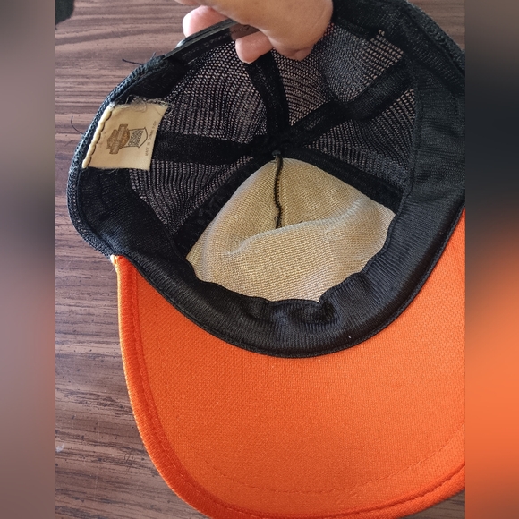 Vintage Harley-Davidson Snapback Unisex Black and Orange Cap - Picture 2 of 6